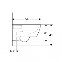 Vas wc suspendat Geberit, Icon, rectangular, rimfree, 35x54 cm